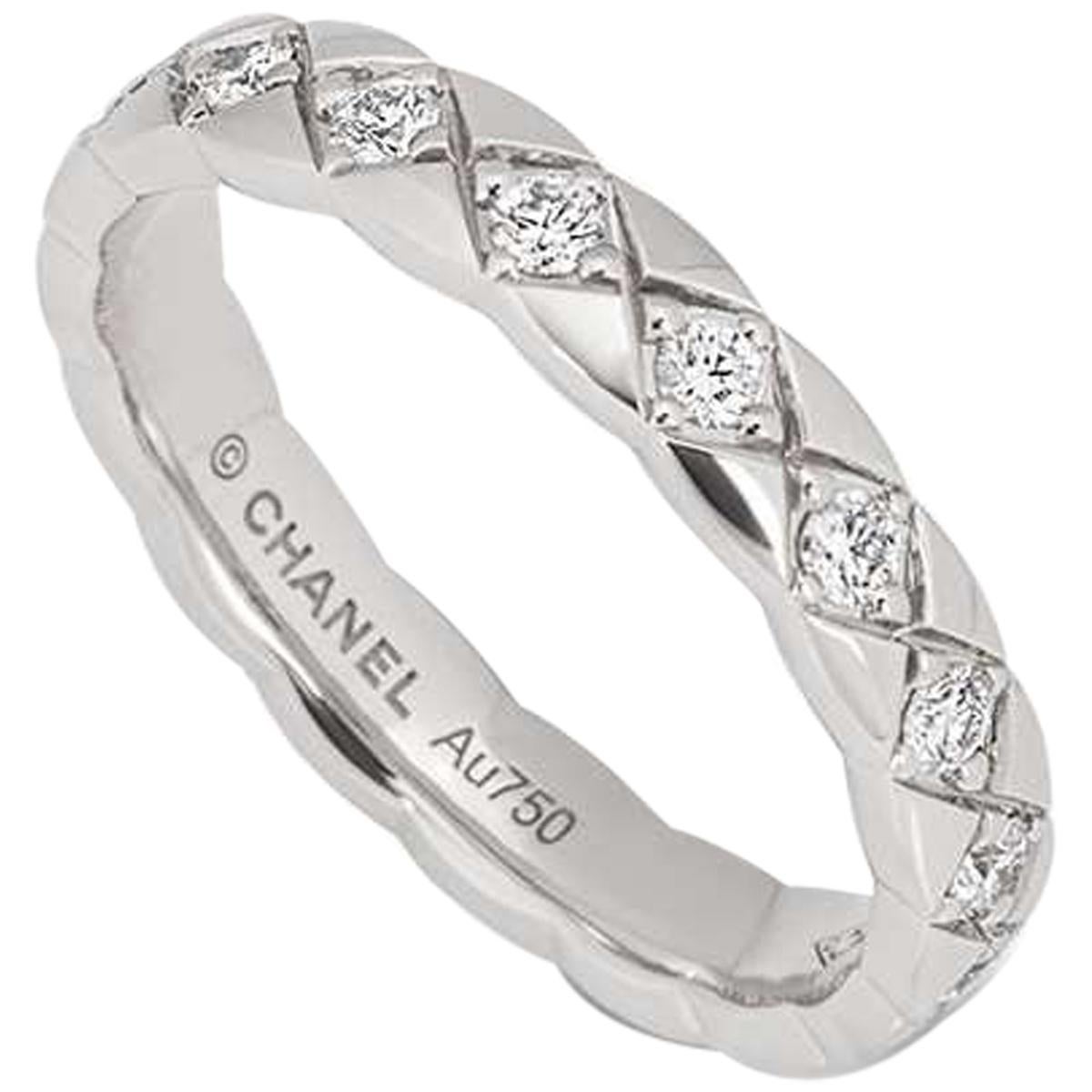 Chanel White Gold Coco Crush Ring J11871 at 1stDibs  coco crush ring  review, chanel coco crush ring diamond, chanel gold ring