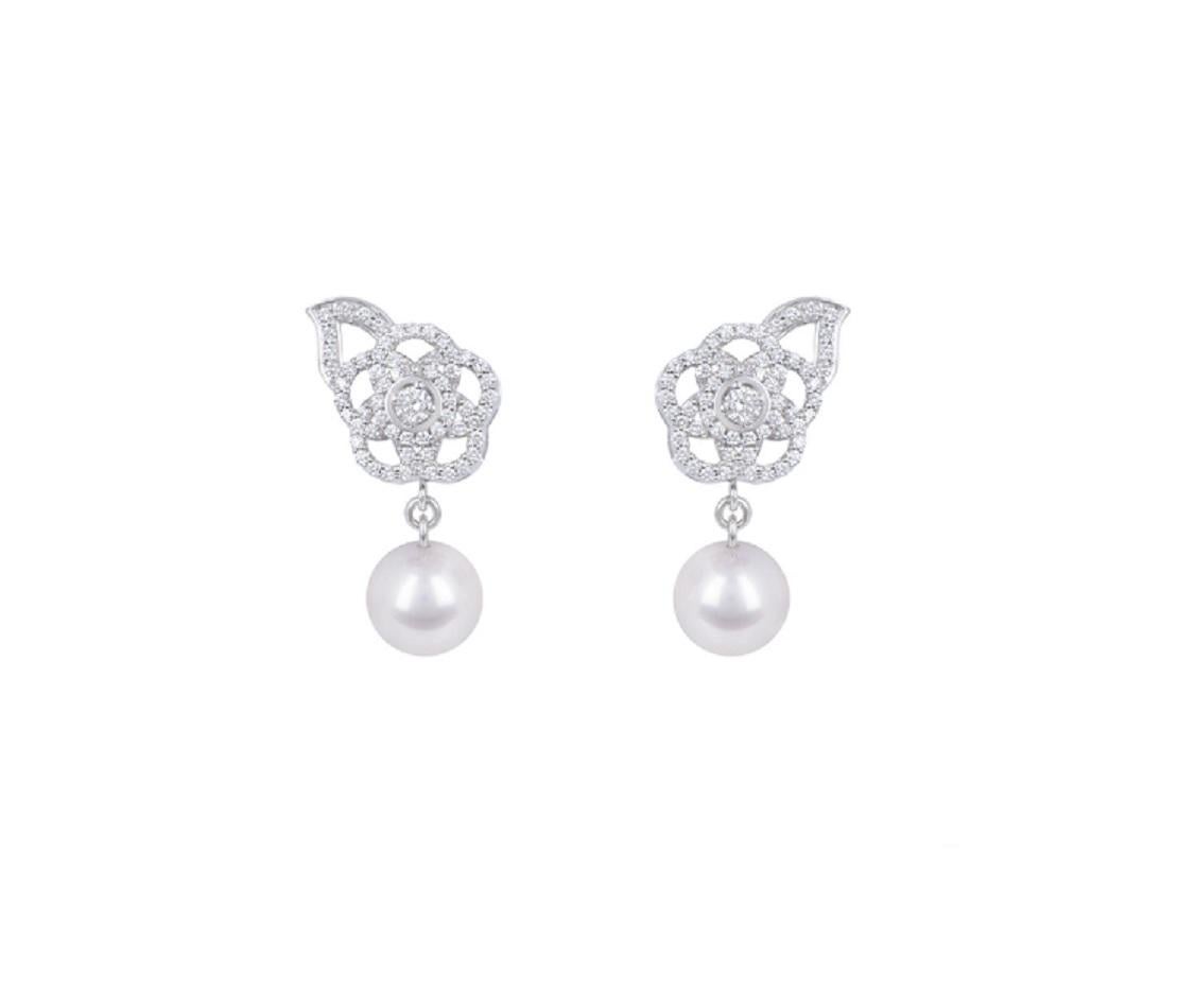 chanel earrings pearl and diamond