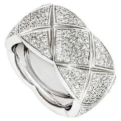 Chanel White Gold Diamond Coco Crush Ring Size 51 J10955