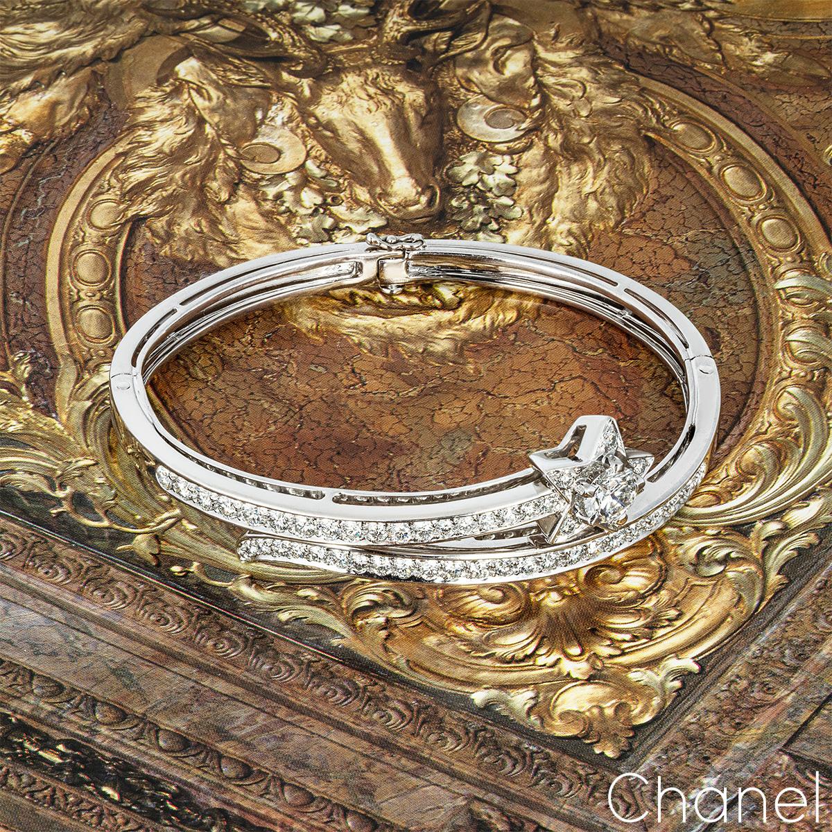 Chanel White Gold Diamond Comete Bracelet J0690 For Sale 2