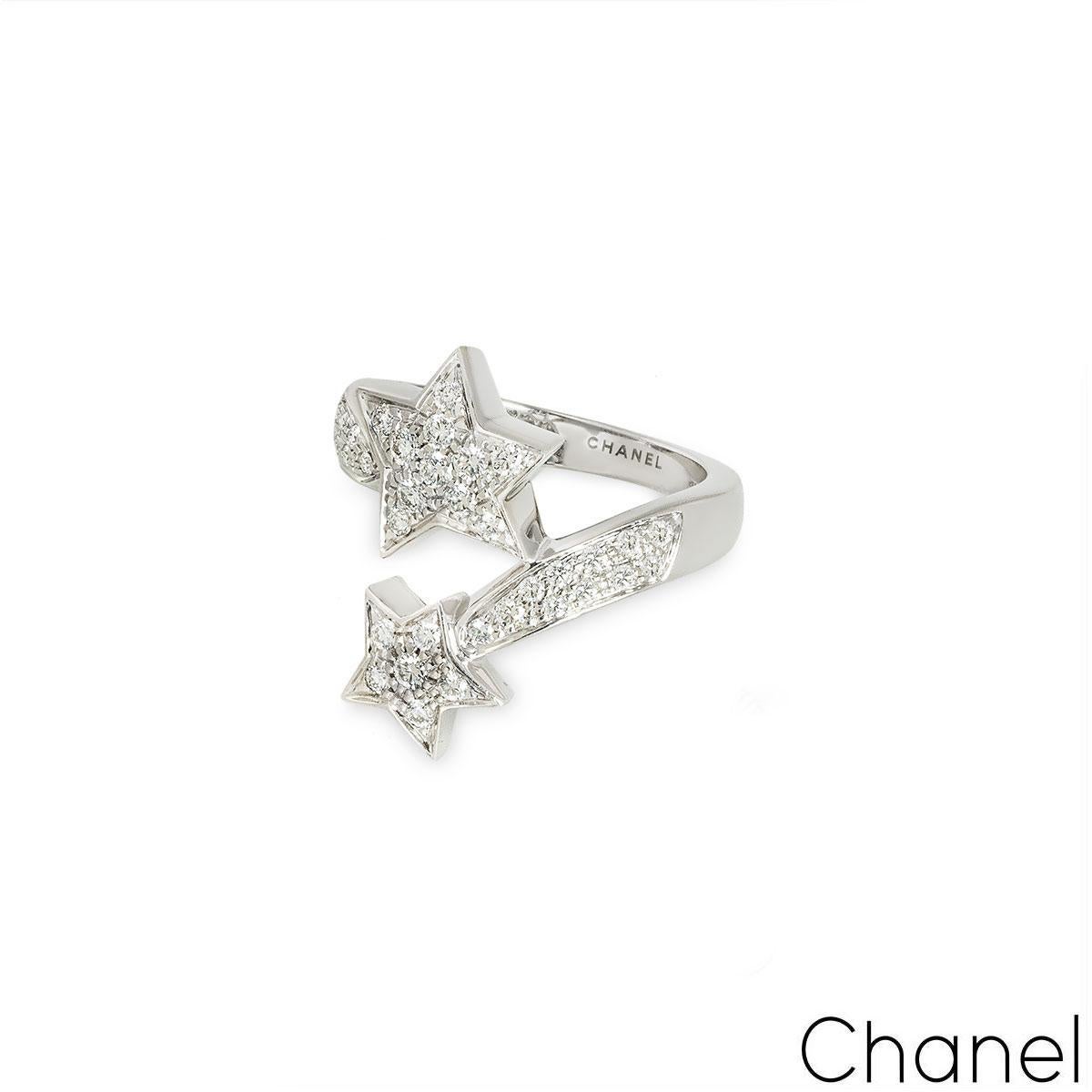Chanel White Gold Diamond Comete Geode Ring J0387 In Excellent Condition For Sale In London, GB