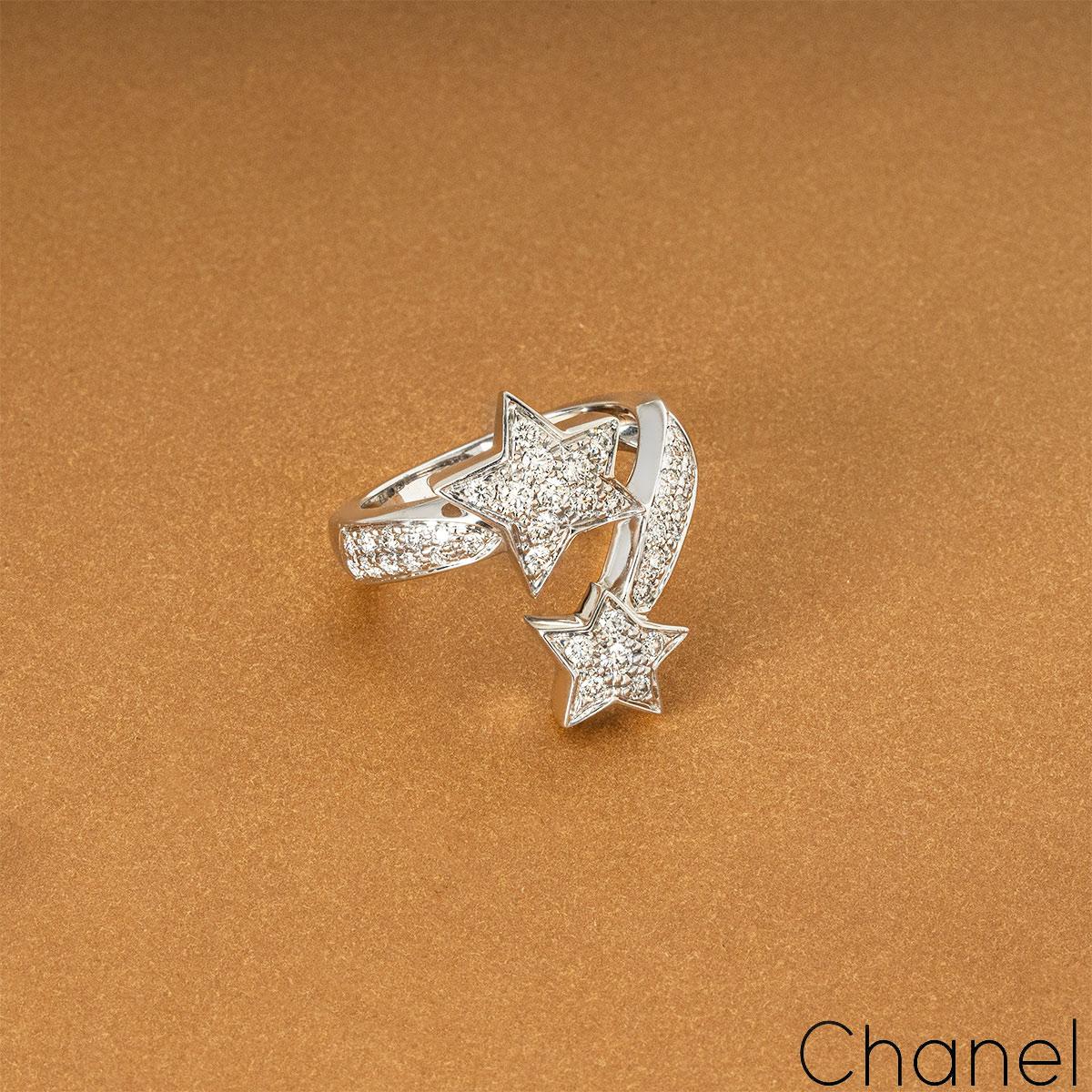 Chanel Weißgold Diamant Comete Geode-Ring J0387 im Angebot 1