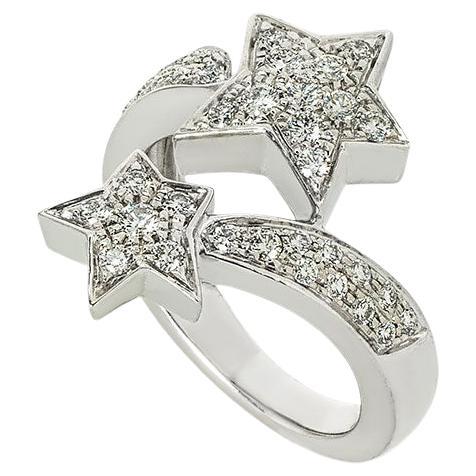 Chanel White Gold Diamond Comete Geode Ring J0387 For Sale