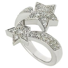Used Chanel White Gold Diamond Comete Geode Ring J0387
