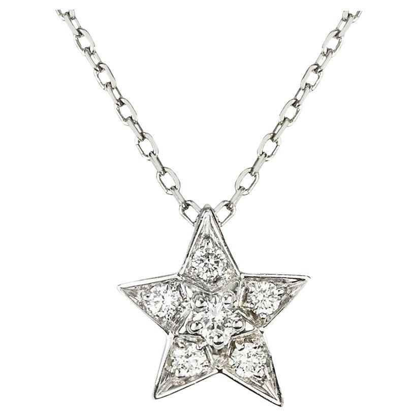 Chanel White Gold Diamond Comete Pendant 0.22ct J2709