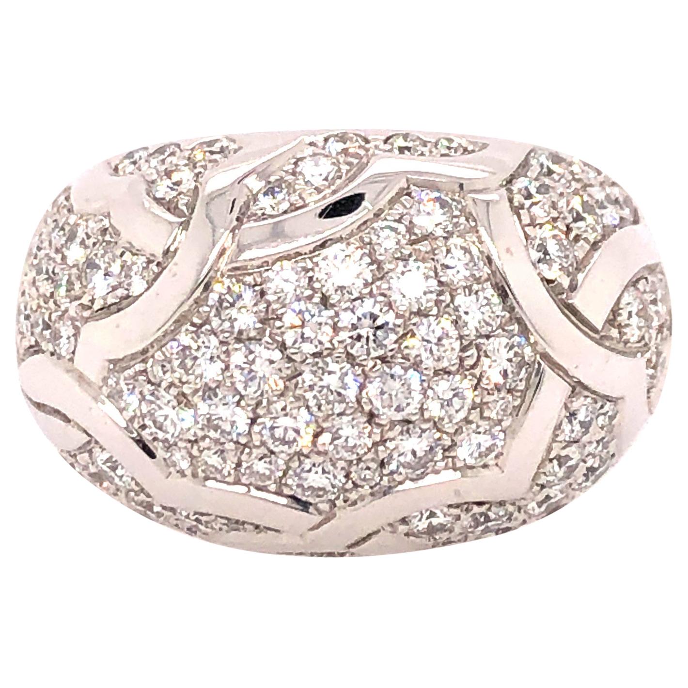 Chanel White Gold Diamond Dome Ring For Sale