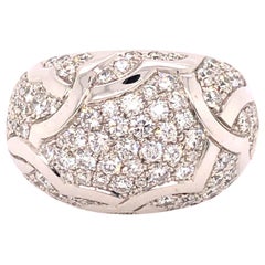 Chanel White Gold Diamond Dome Ring