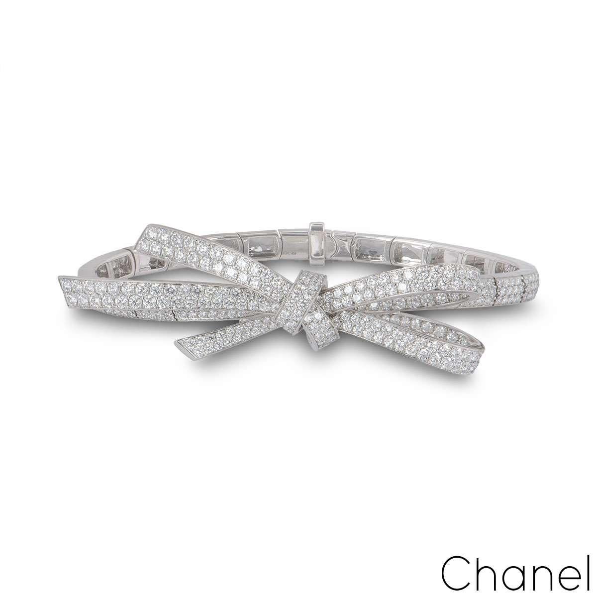 Chanel Ruban-Armband aus Weißgold mit Diamanten J3882 (Rundschliff)