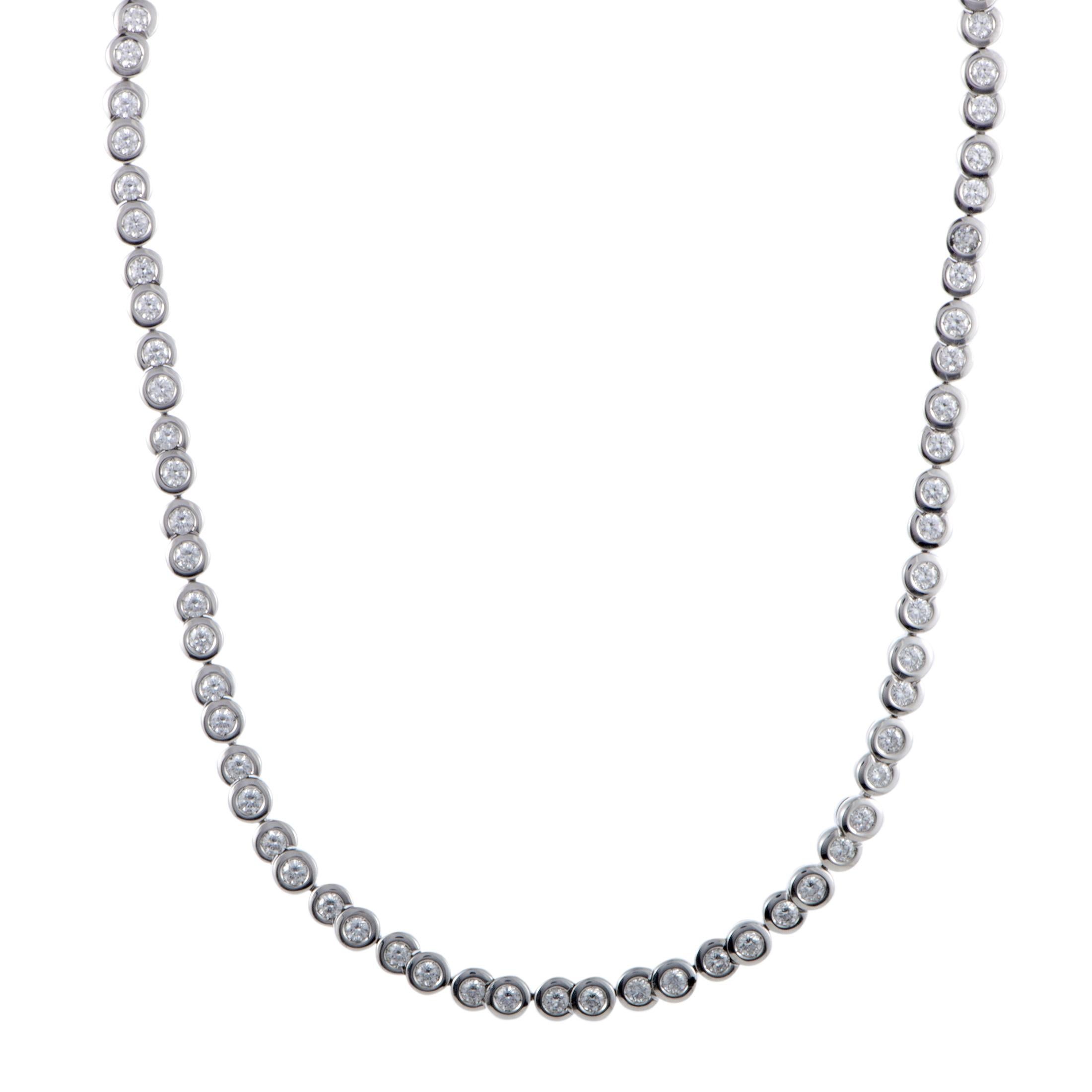Chanel White Gold Diamond String Tennis Necklace