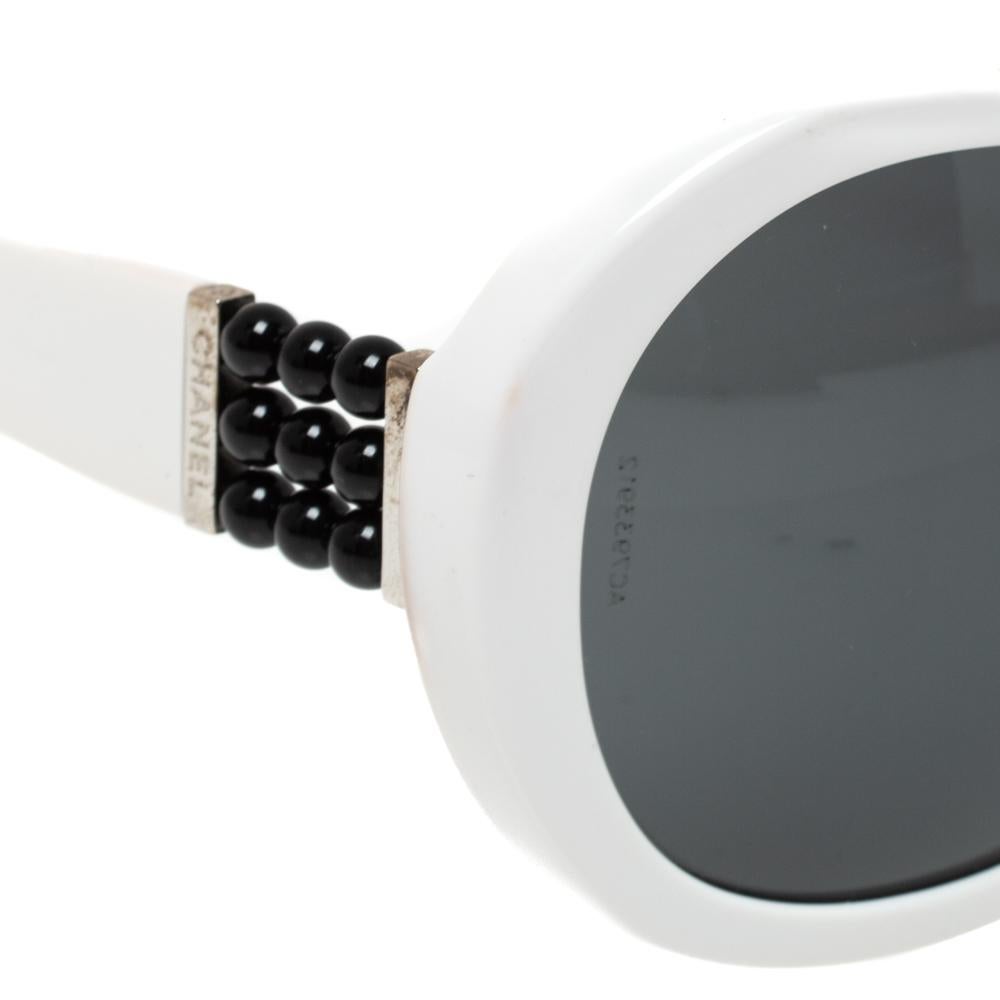 chanel white circle sunglasses