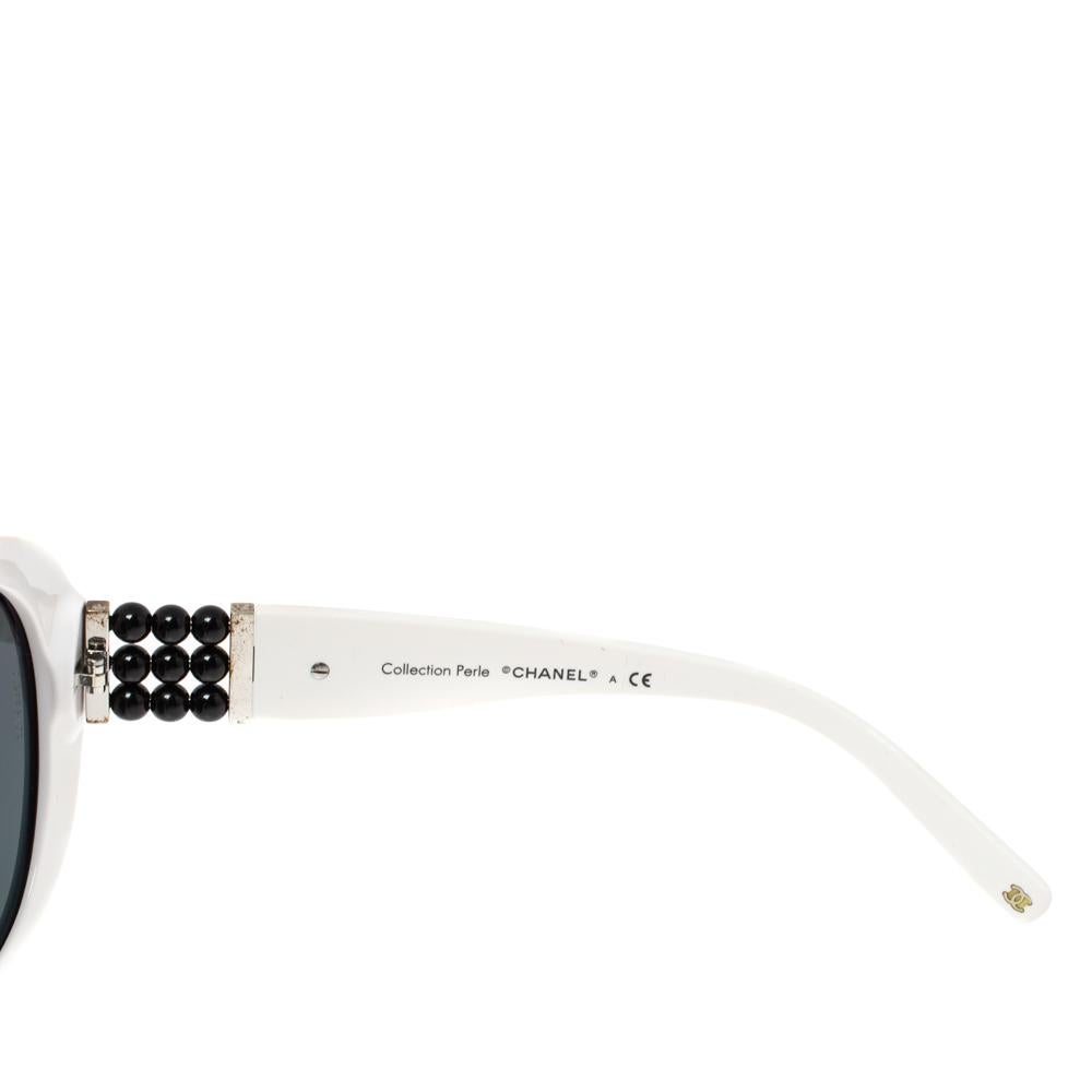 Gray Chanel White / Grey 5159-H Pearle Round Sunglasses