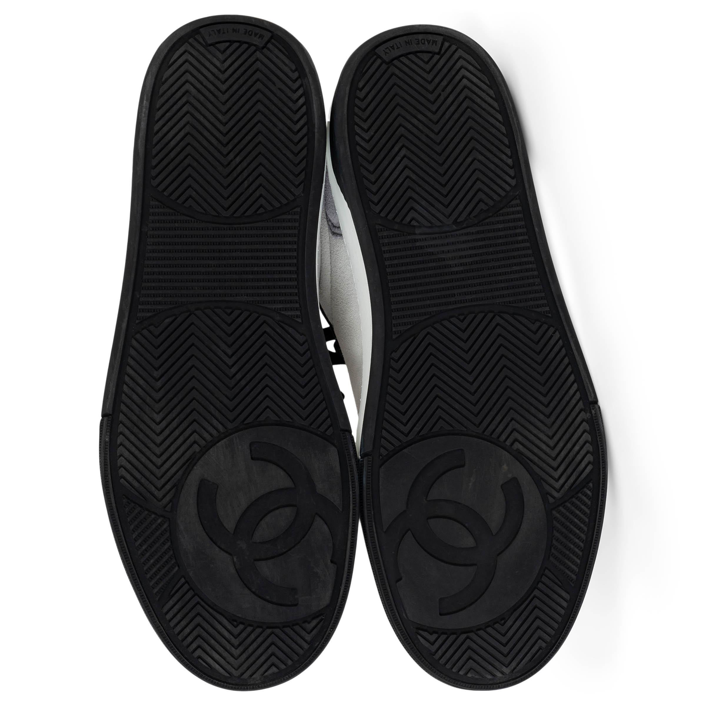 CHANEL white grey black suede 24S LOW TOP Sneakers Shoes 38 For Sale 4