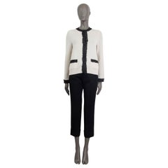 CHANEL white & grey cashmere 2019 LA PAUSA Cardigan Sweater 34 XXS 19C