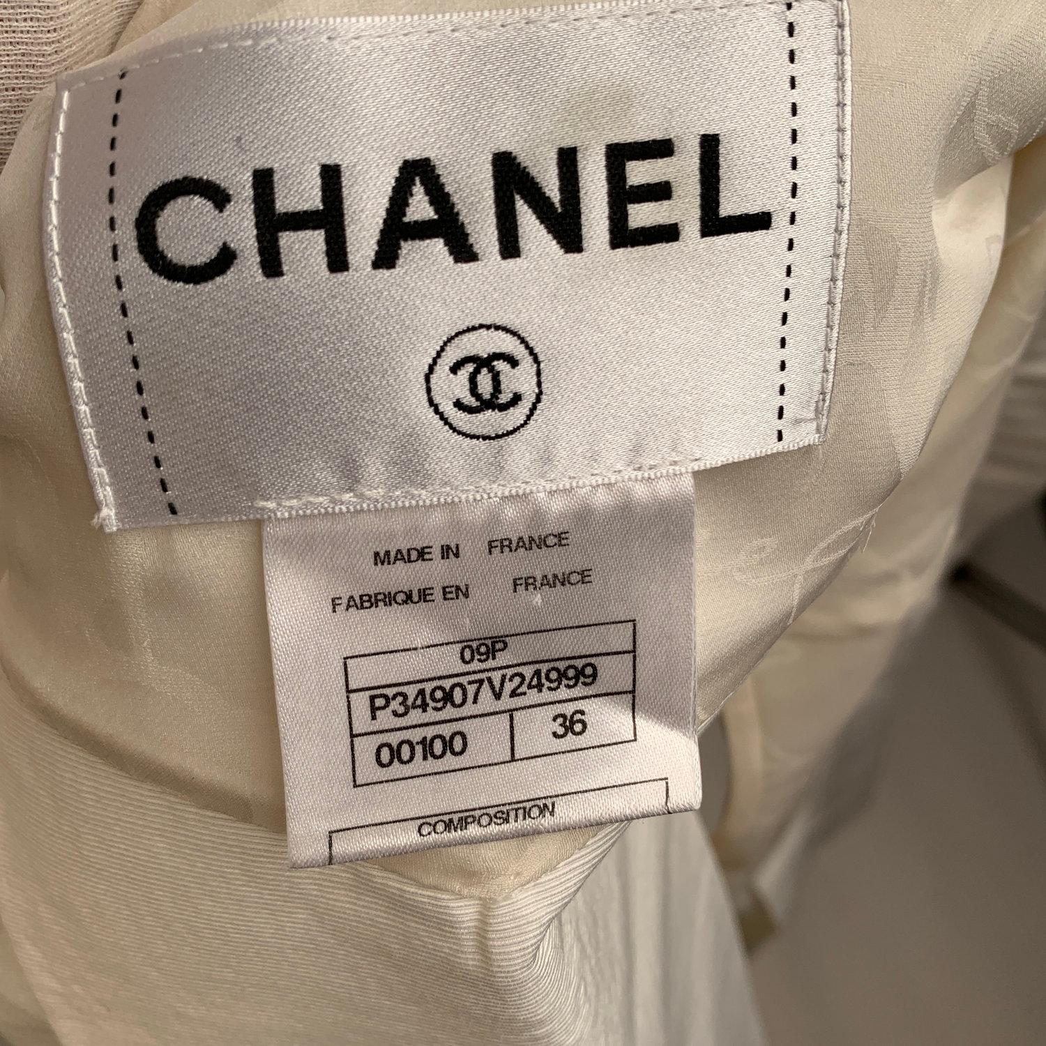 Chanel White GrosGrain Vest Sleeveless Top with Bow Size 36 2