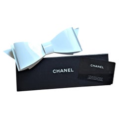 Chanel Weißes Haar-Clip-Schleifen-Accessoire Vintage 90er Jahre