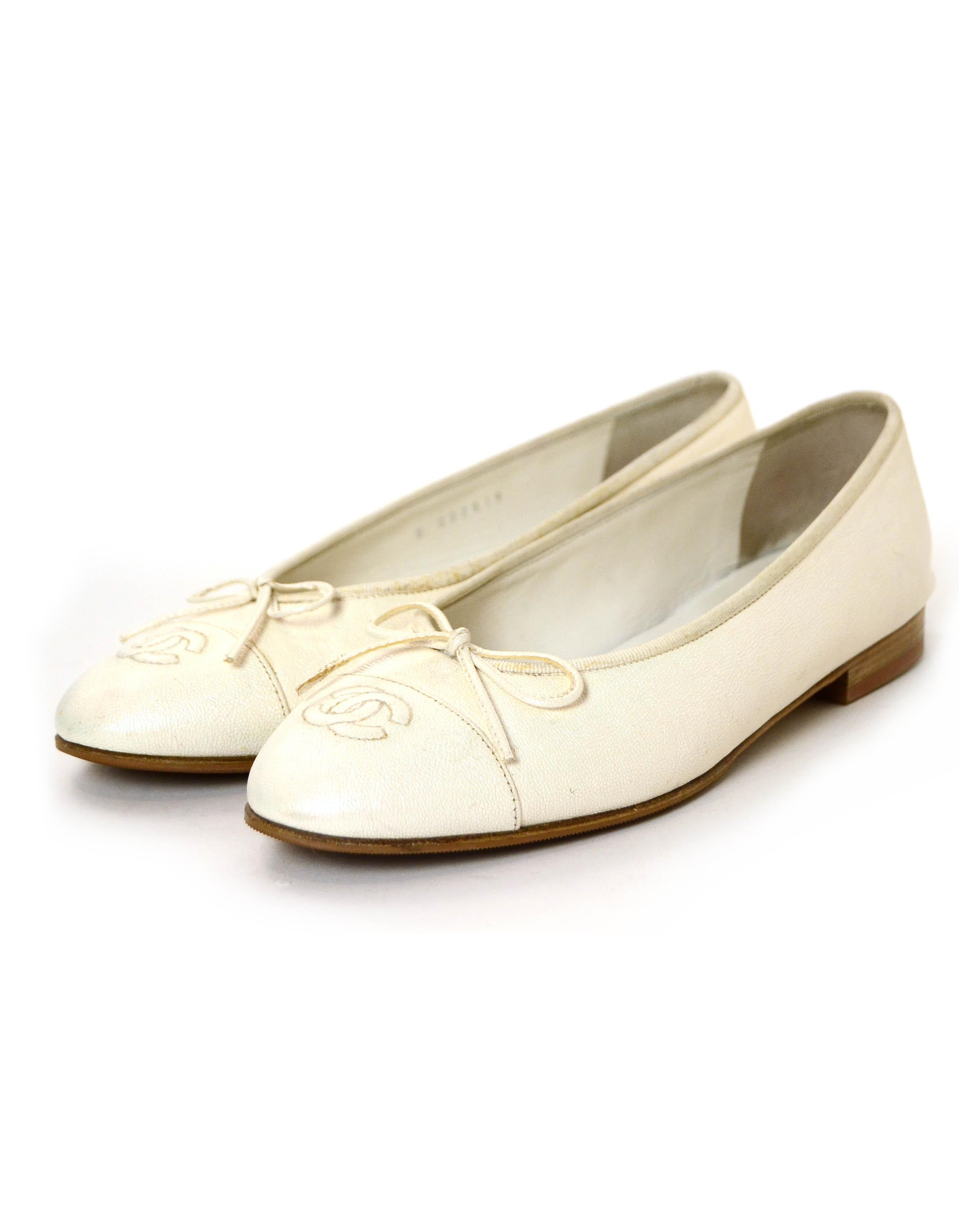 white chanel flats