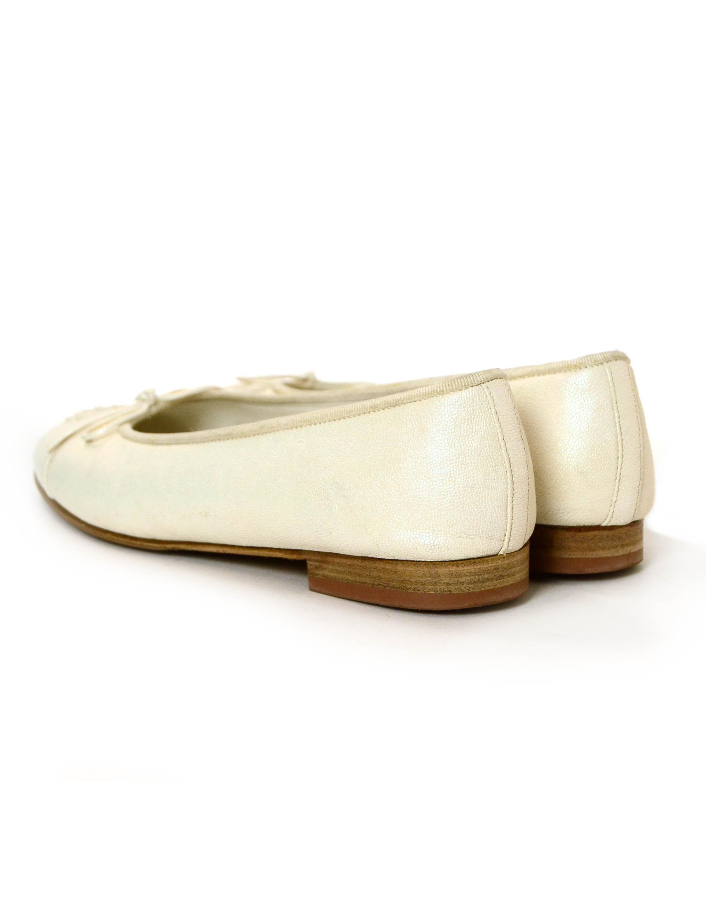 chanel white ballet flats