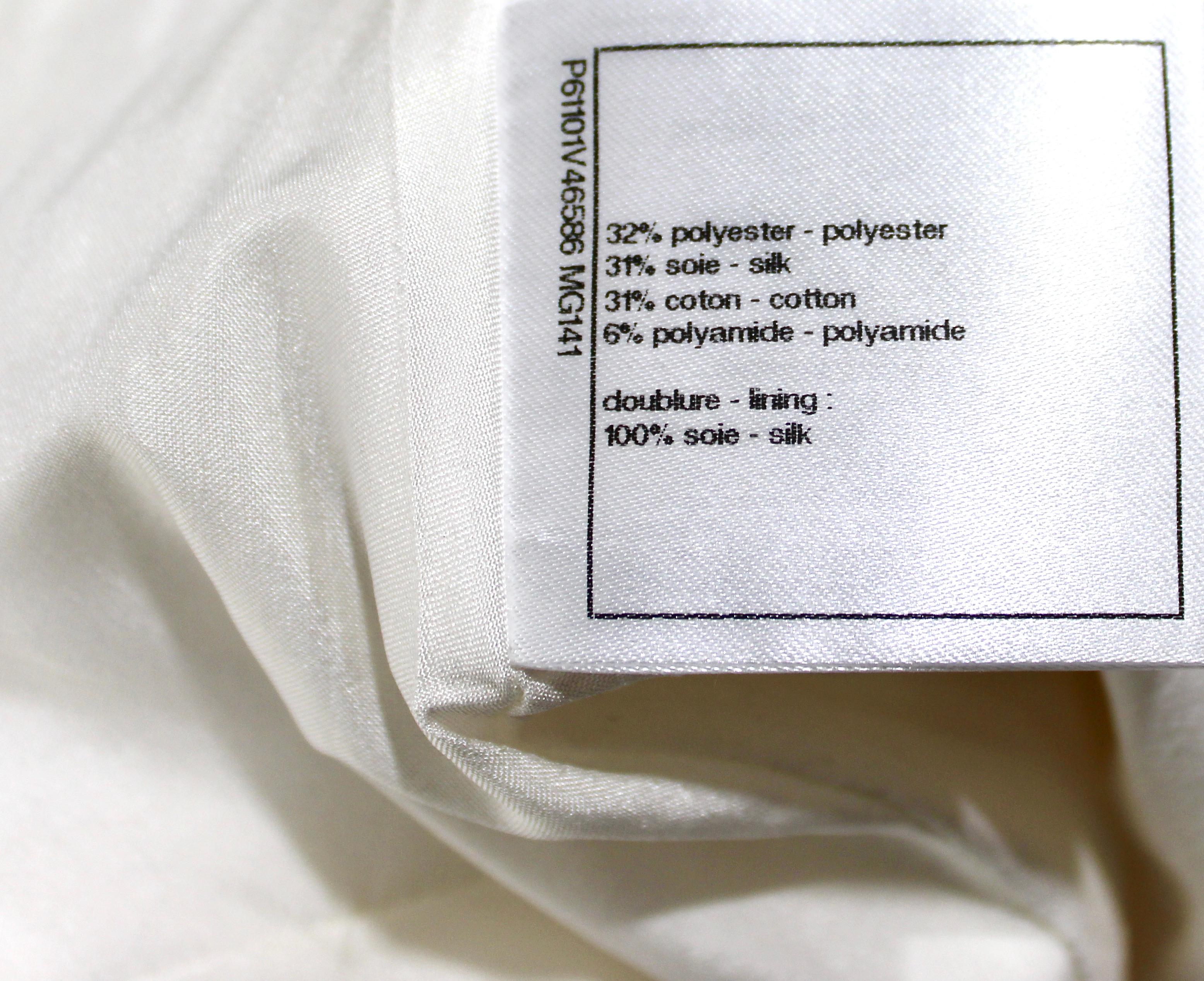 Chanel - Pantalon large en tweed irisé blanc en vente 5