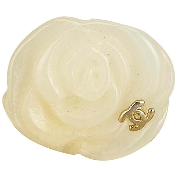 Chanel White Ivory Resin Plastic Camellia Ring France at 1stDibs ...