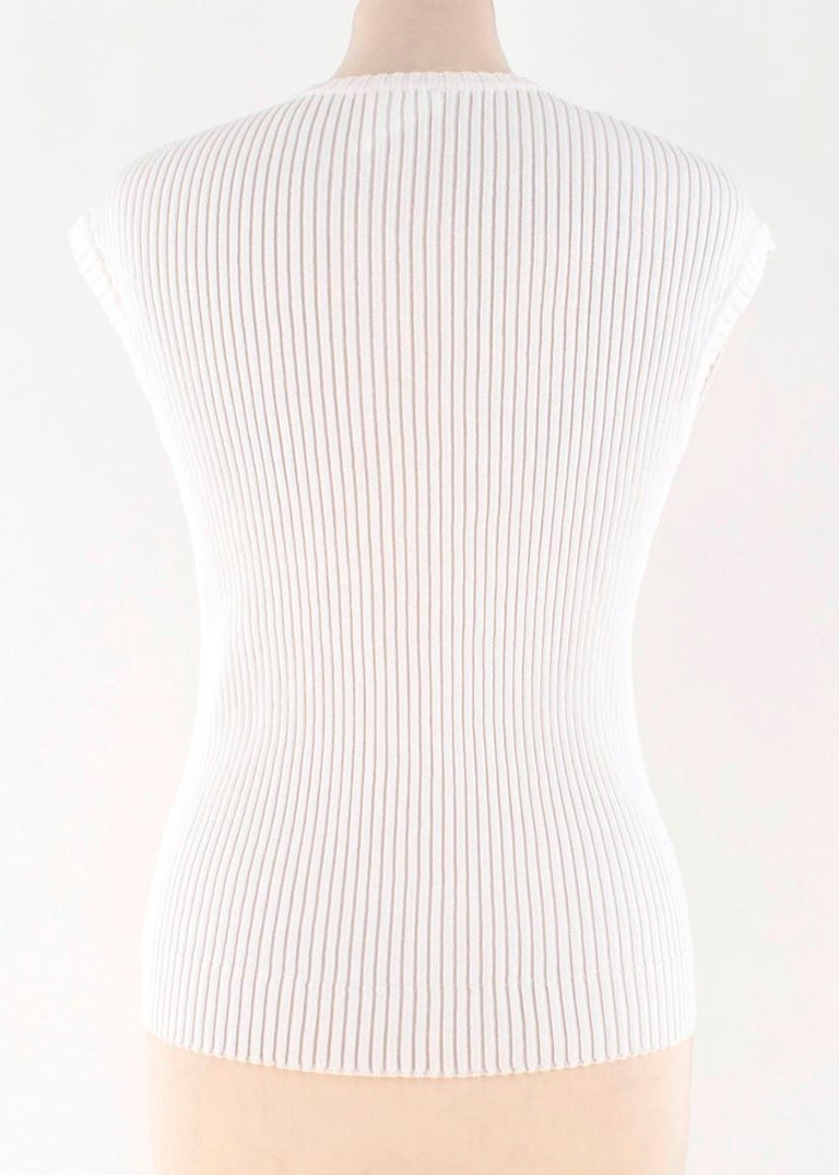 Chanel White Knit Sleeveless Top US 4 at 1stDibs chanel knit top