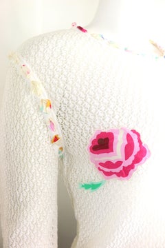 Chanel White Lace Long Sleeves Top