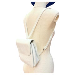 Chanel white lambskin CC stitching backpack