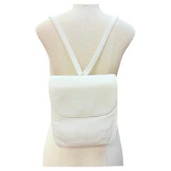 Chanel white lambskin CC stitching backpack