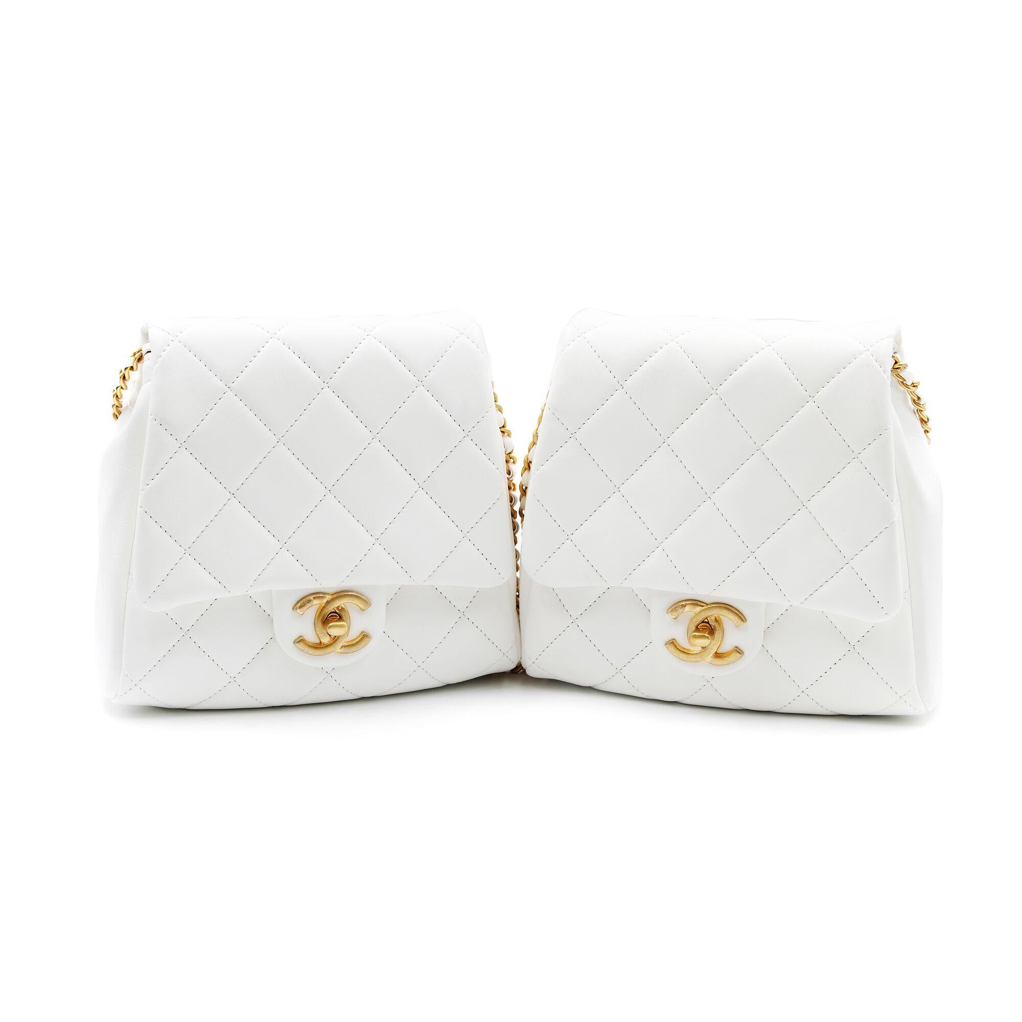 lambskin & gold-tone metal white