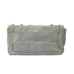 CHANEL White Lambskin Medium Mademoiselle Lock  Igloo Flap Shoulder Bag