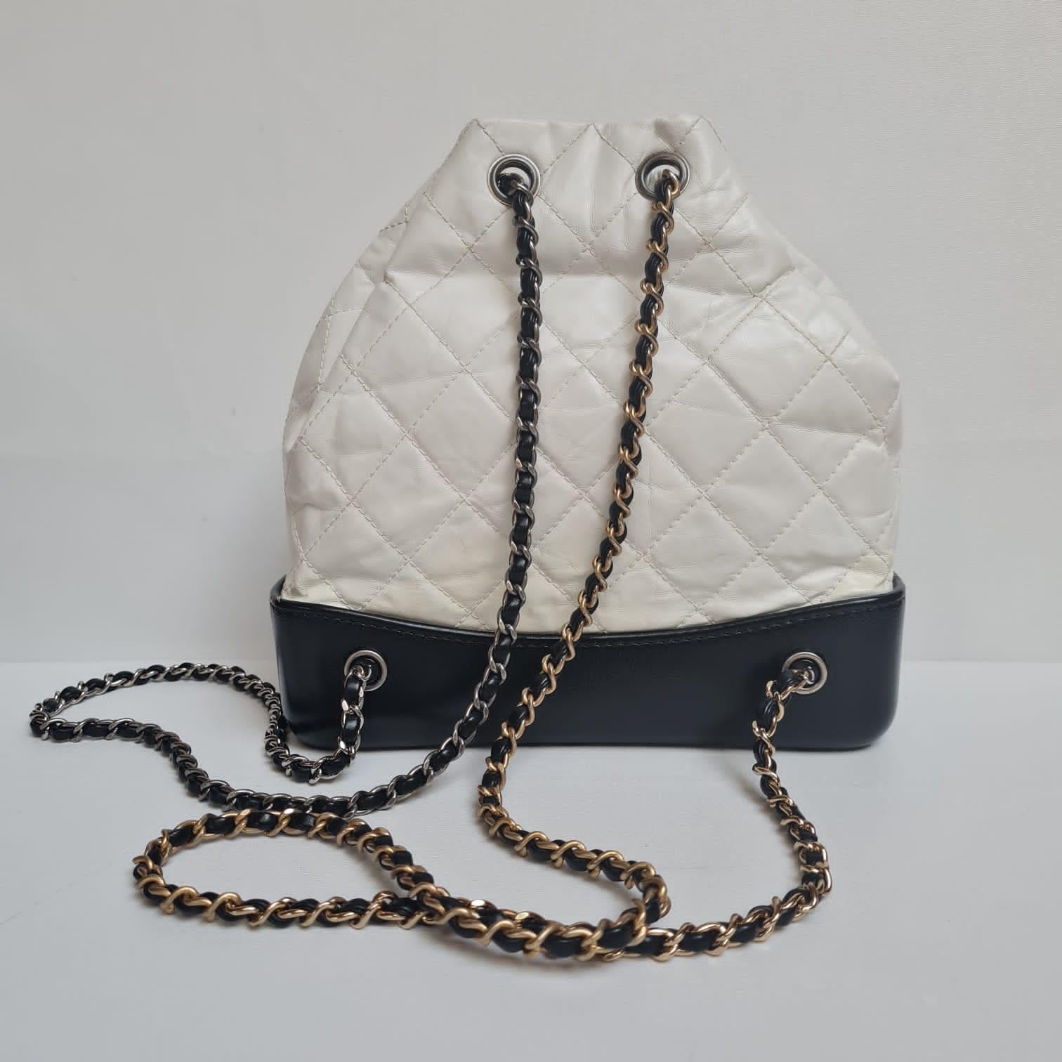 Chanel White Lambskin Quilted Gabrielle Backpack For Sale 11