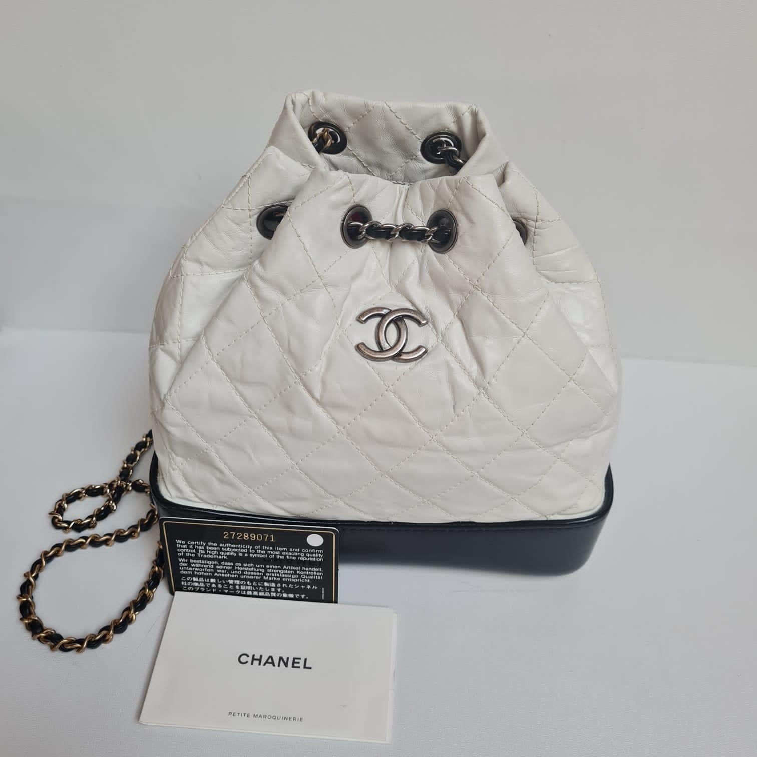 Chanel White Lambskin Quilted Gabrielle Backpack 5