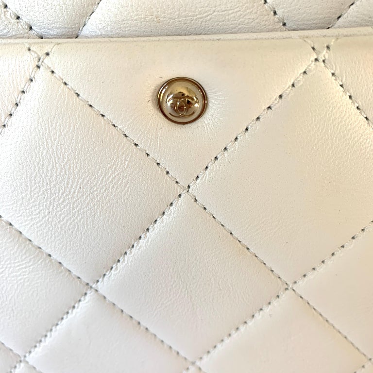 chanel bags white and gold