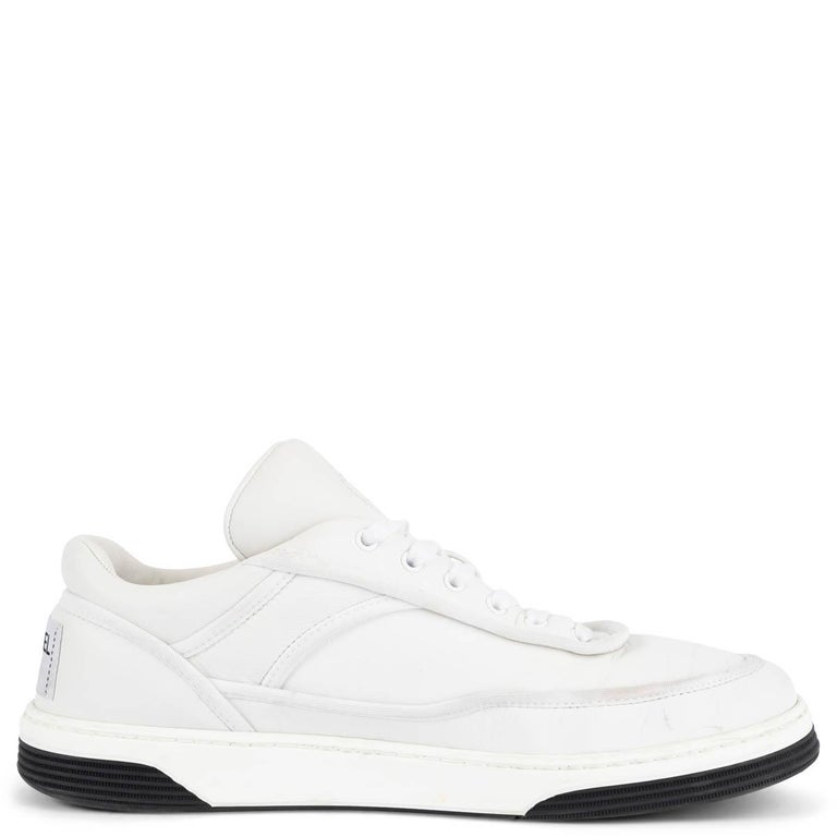 CHANEL CC Logos High Cut Sneakers String Shoes Black White A01852 #38 25589