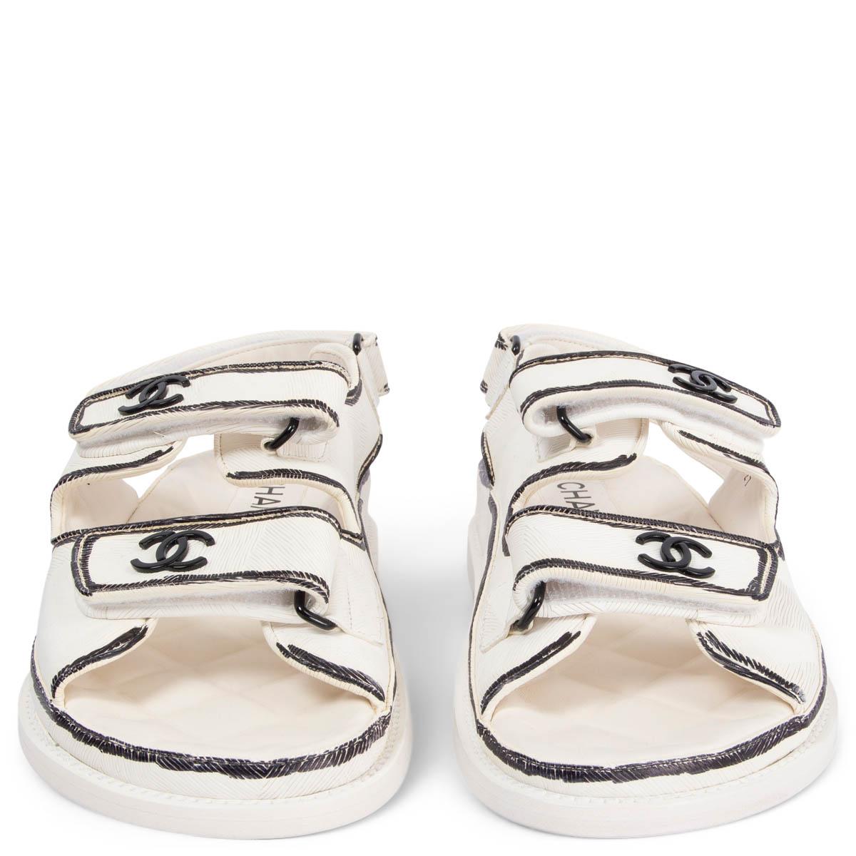 white and black chanel sandals 38