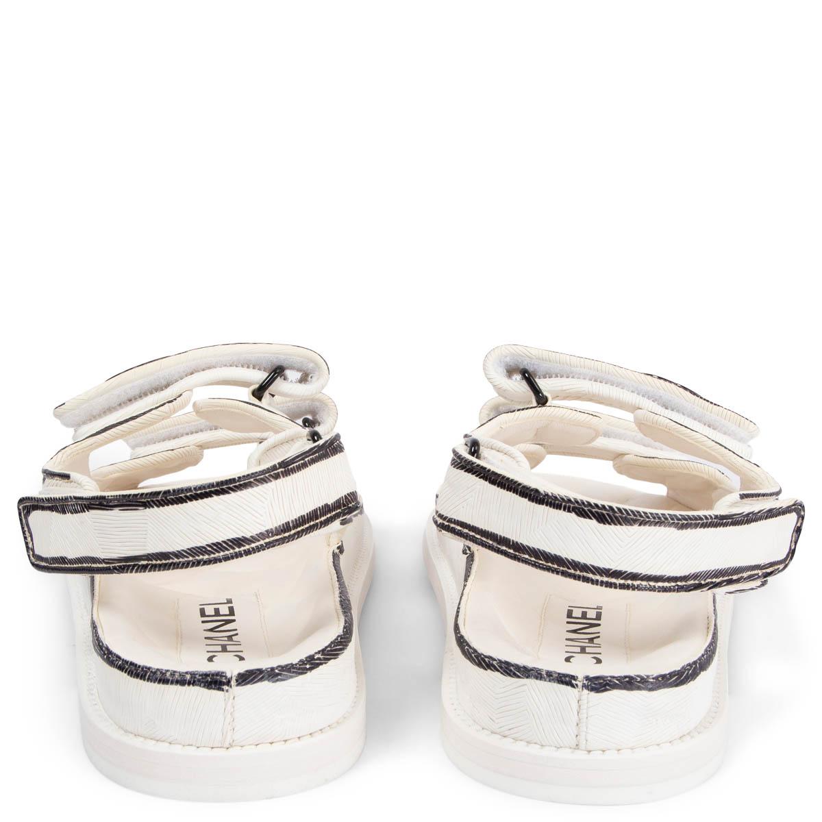 chanel white dad sandals