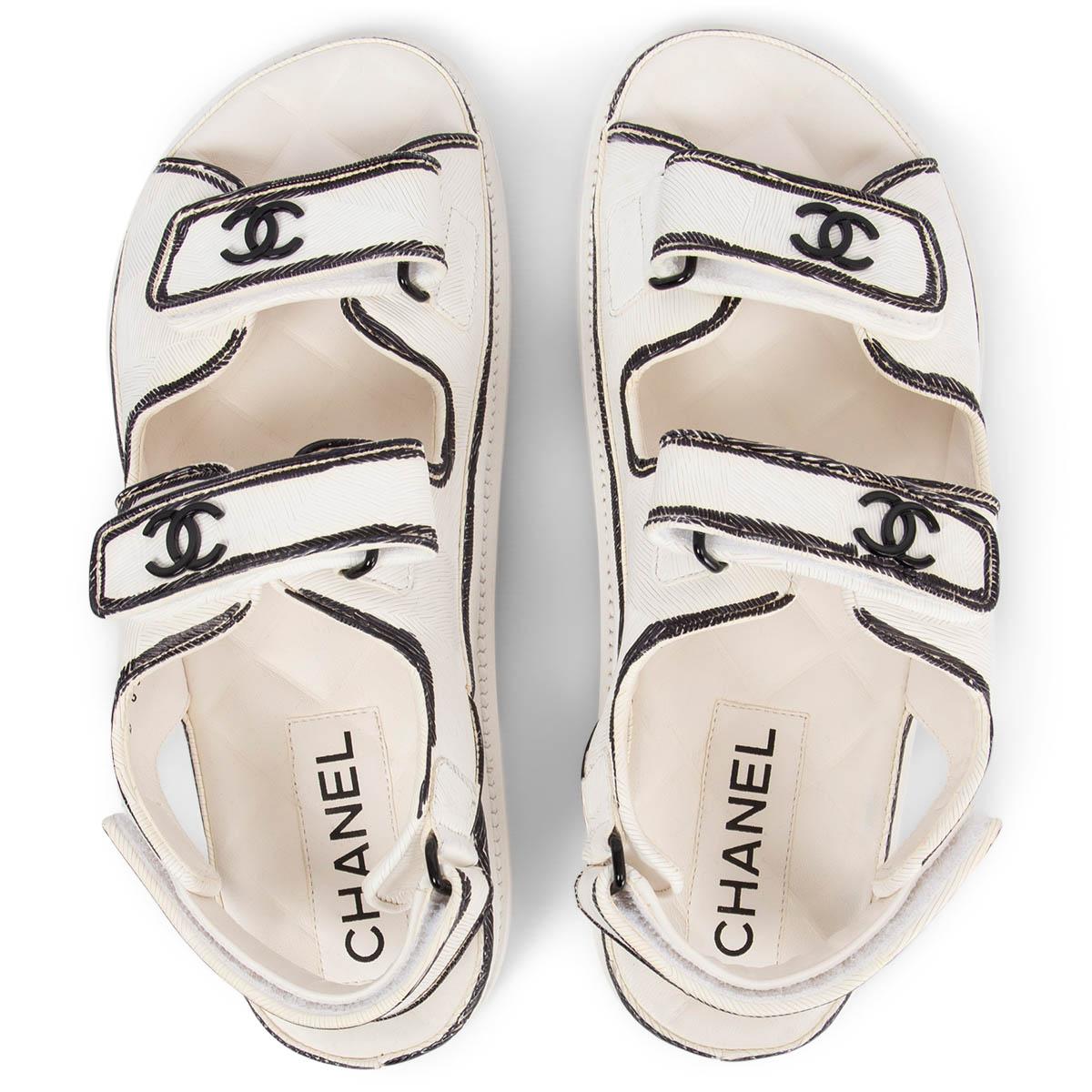 chanel dad sandals white