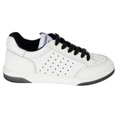CHANEL cuir blanc 22P LOW TOP Sneakers Chaussures 38.5 G38808