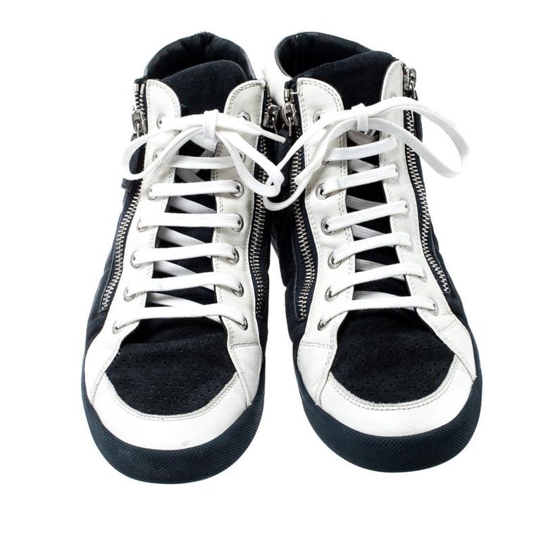 chanel shoes blue and white