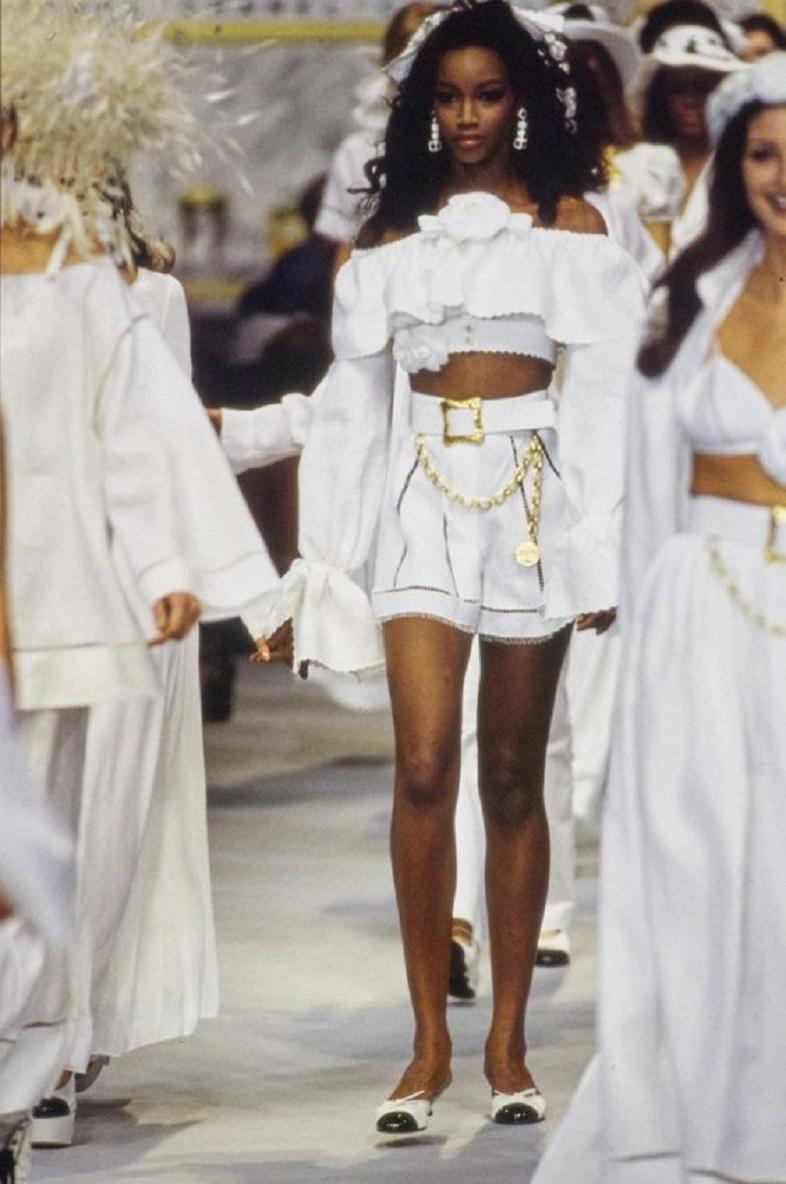 Chanel White Leather Belt Spring, 1993 11