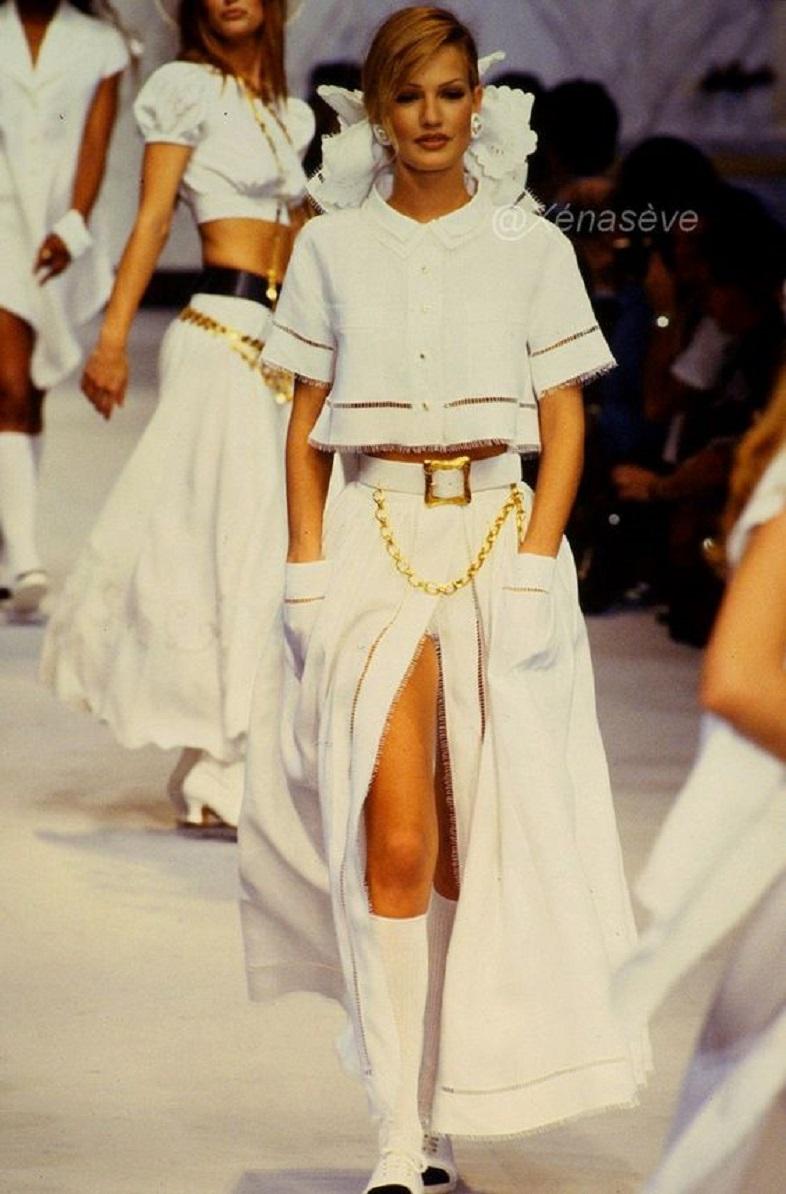 Chanel White Leather Belt Spring, 1993 12