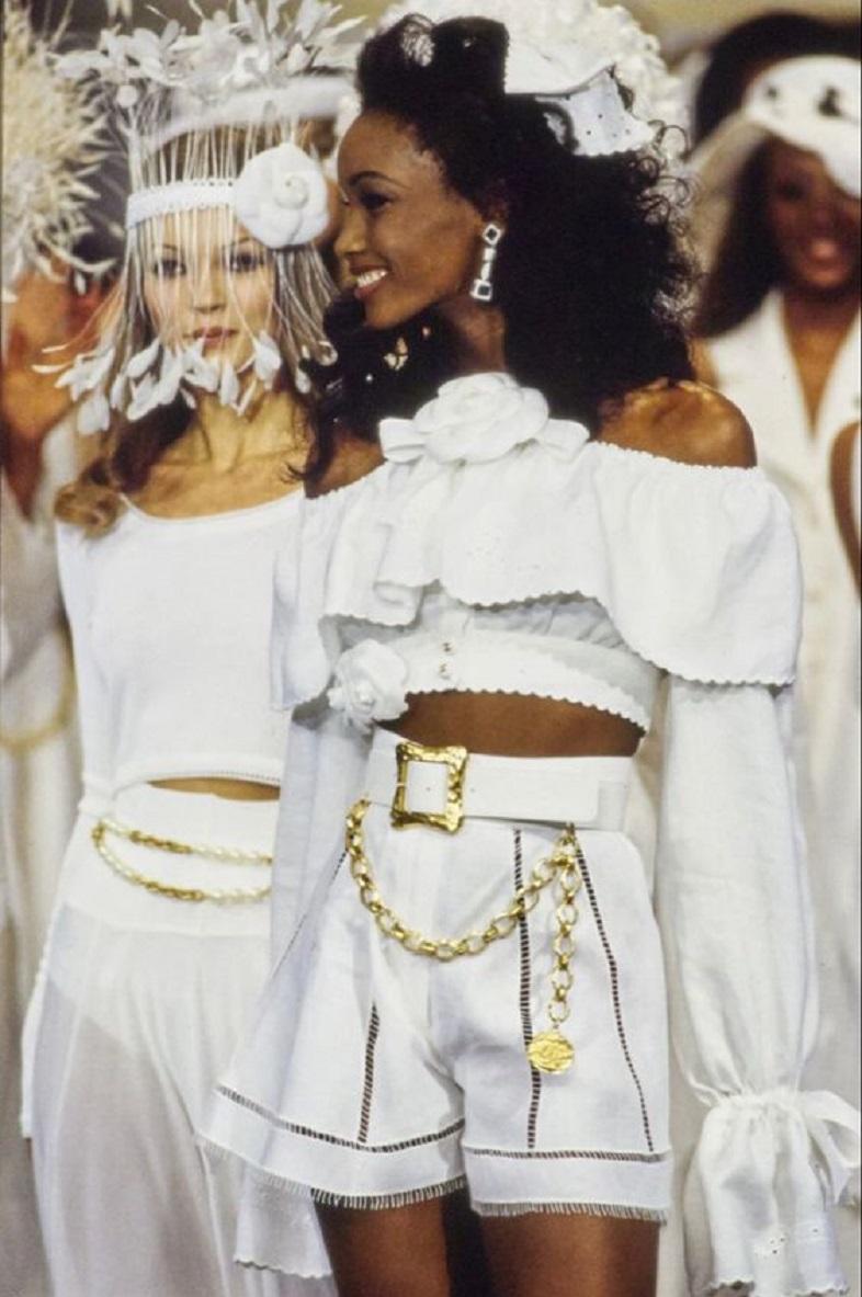 Chanel White Leather Belt Spring, 1993 13
