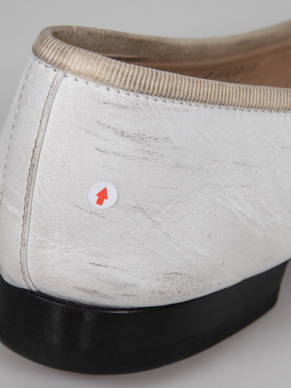 Chanel White Leather Cap Toe Ballet Flats Size IT 36.5 For Sale 6