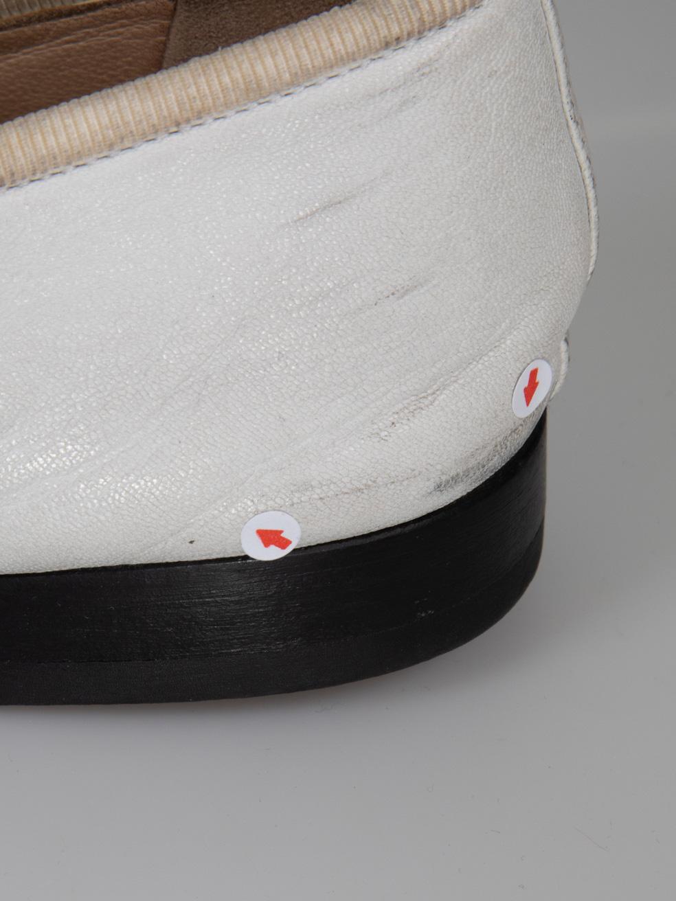 Chanel White Leather Cap Toe Ballet Flats Size IT 36.5 For Sale 2