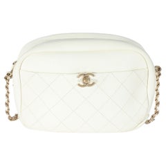 Chanel White Leather Casual Trip Camera Bag