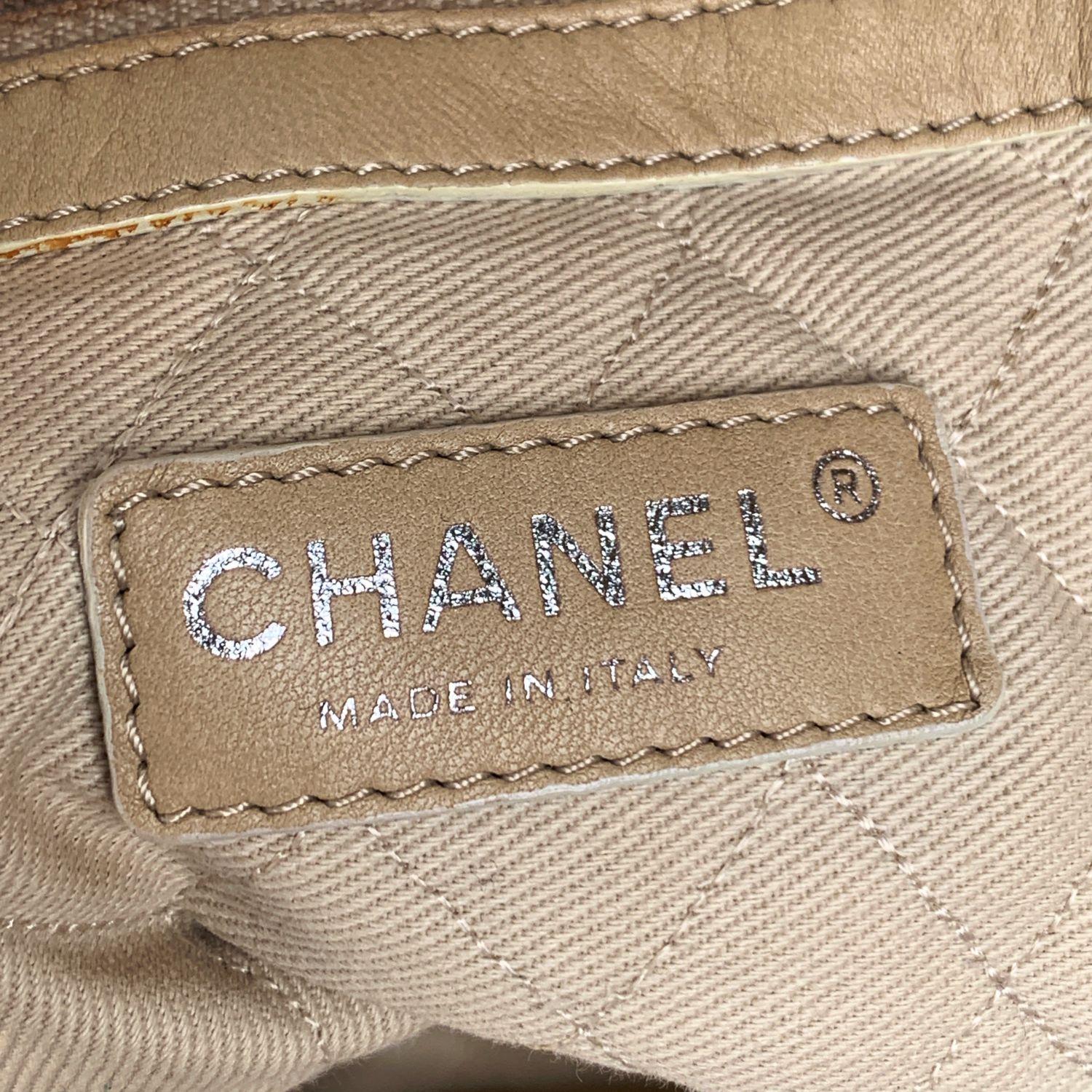 Chanel White Leather CC Logo Bowling Bowler Duffle Bag 4