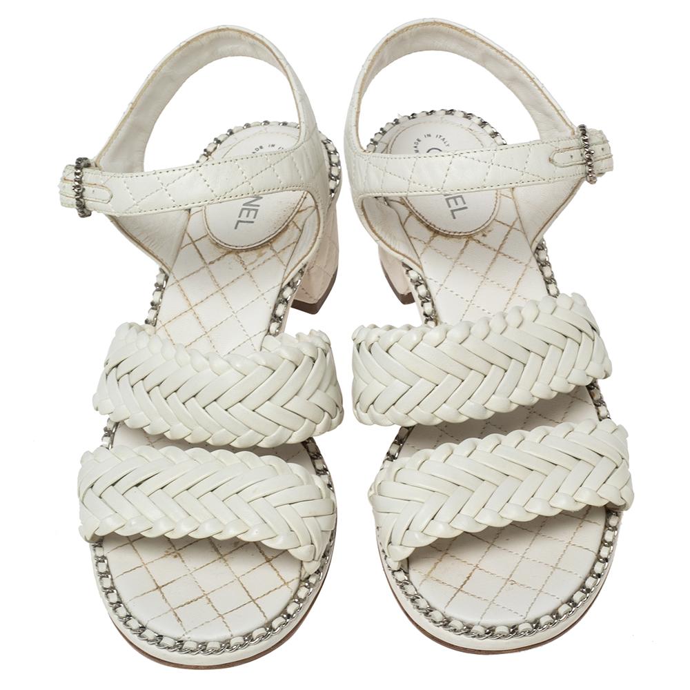 white chanel sandals