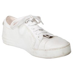 Chanel White Leather Interlocking CC Logo Trainers Size IT 38.5