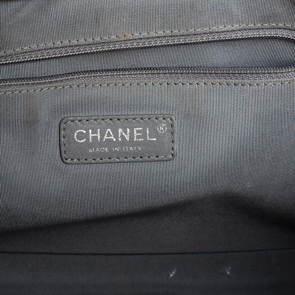 Chanel White Leather Large Boy Shopper Tote 4
