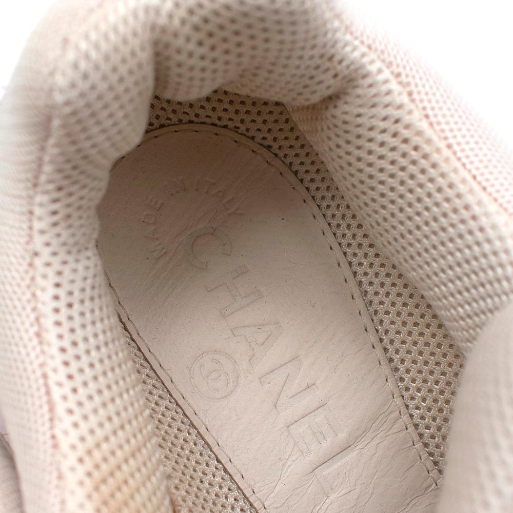 Women's Chanel White Leather & Mesh Multi Coloured Sole CC Sneakers 36