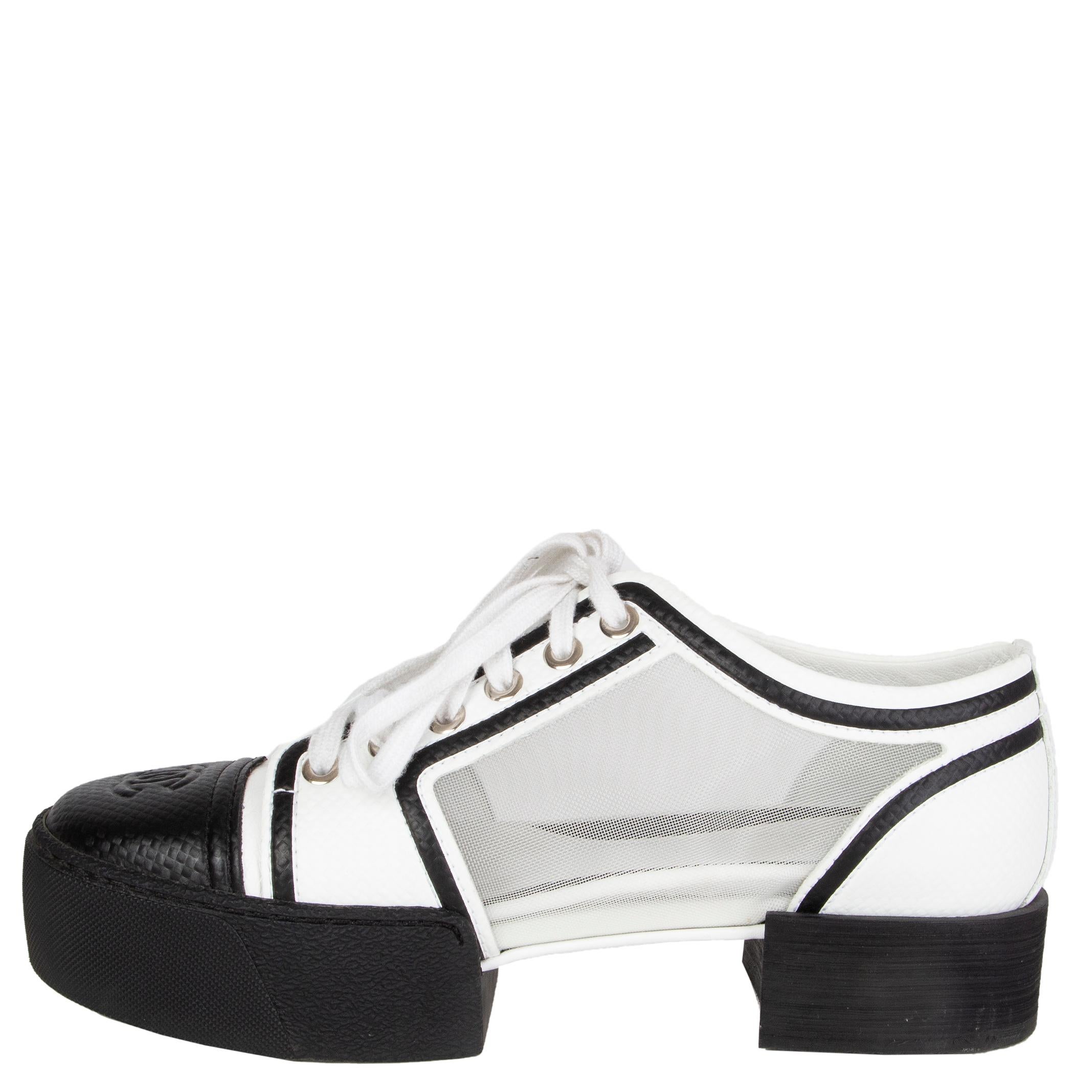 chanel white platform sneakers